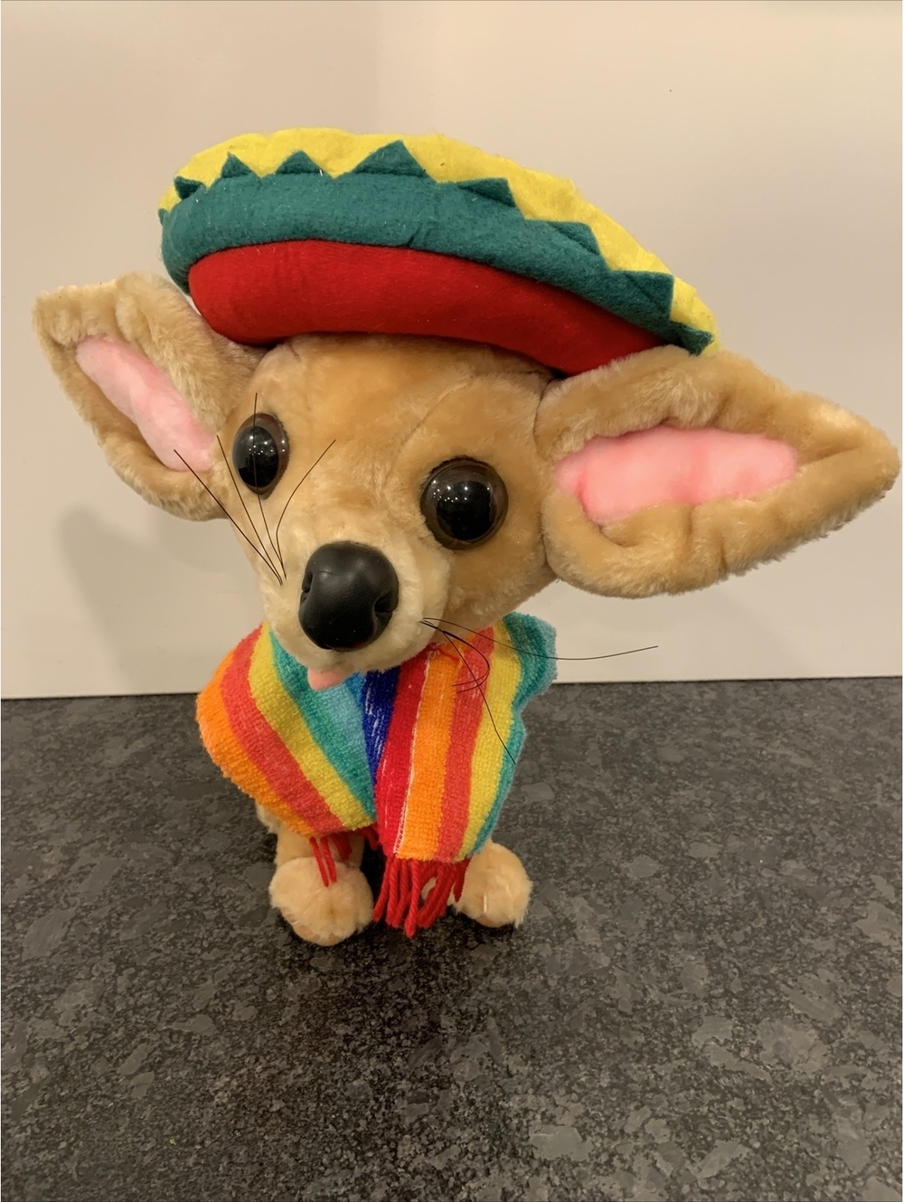 Goffa 14 1/2” Pablo Chihuahua Dog Plush Stuffed Toy Sombrero Big Head Big Eyes